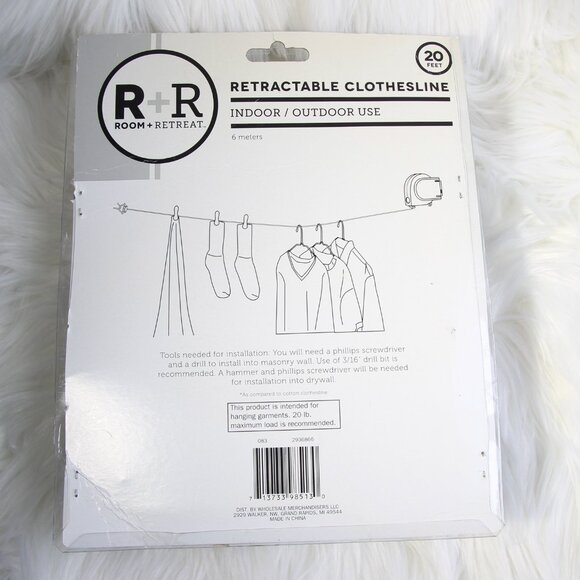 Retractable Clothesline Room + Retreat R +R Indoor Outdoor 20' - Picture 3 of 4